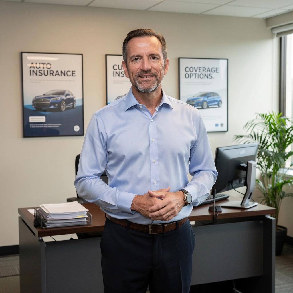 Pracownik firmy ubezpieczeniowej wyjaśniający szczegóły polisy klientowi.